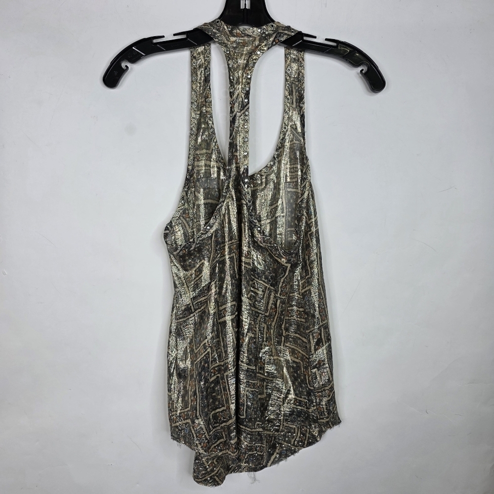 Isabel Marant x H&M silk Metallic studded racer back Tank top - Picture 4 of 12